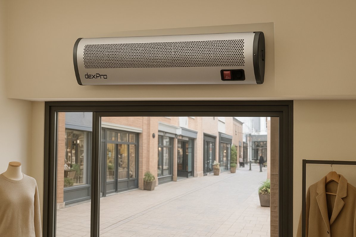 3kW REMOTE Electric Air Curtain Screen Heater High Level Entrance Over Door