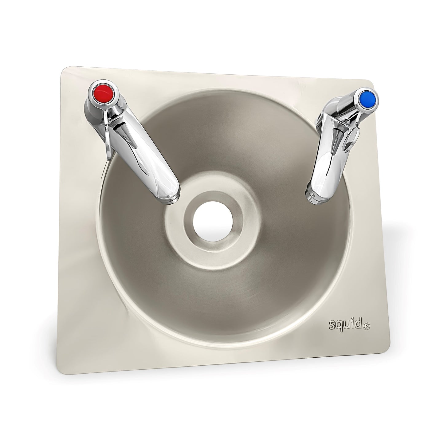 squid® S10i INSET Compact Stainless Steel Hand Wash Basin and waste kit + taps