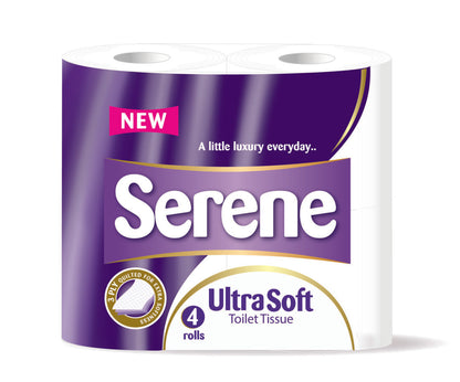 SERENE UltraSoft 3 ply laminated, embossed, luxury 40 pack toilet rolls