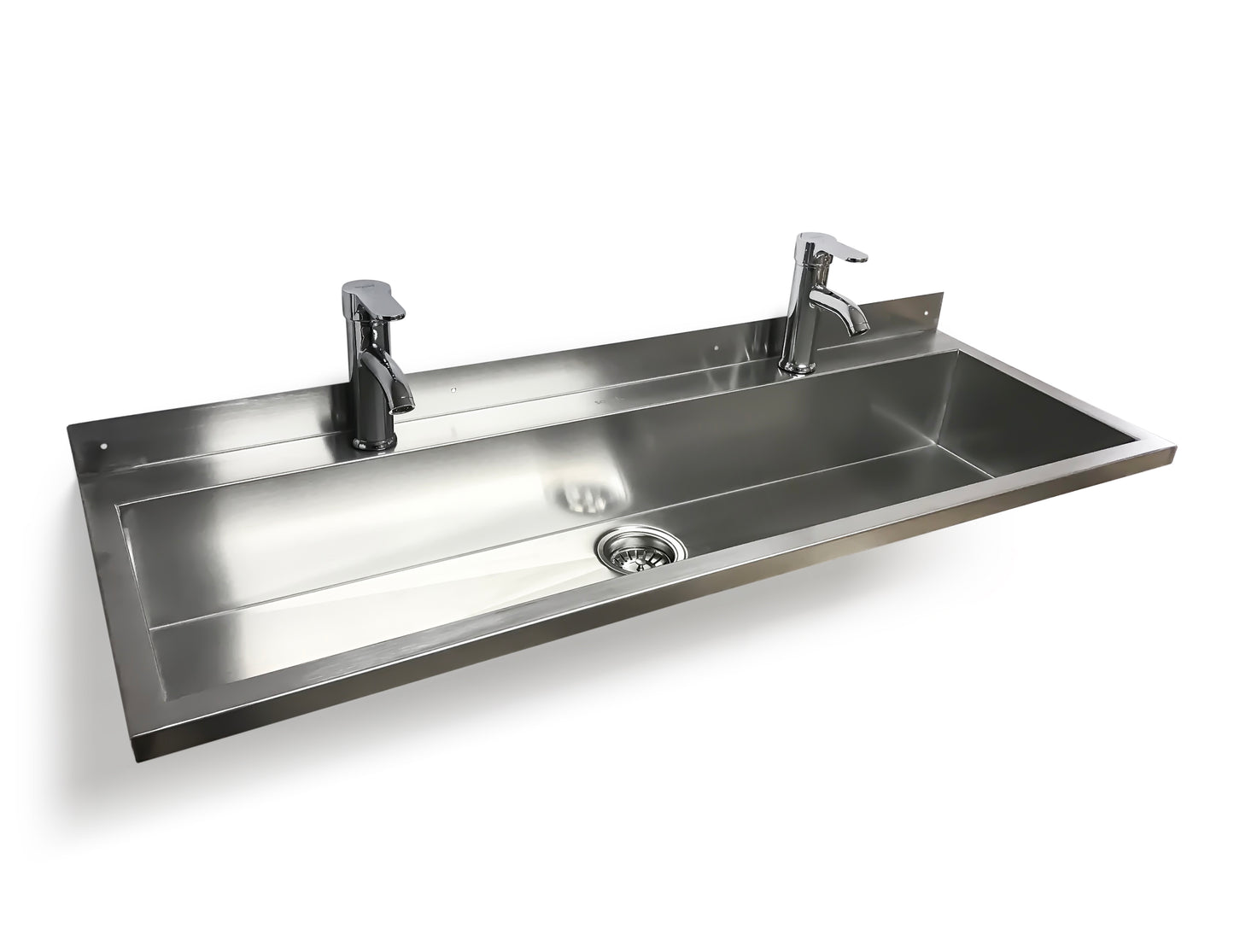 squid® S17L 1200 TROUGH Hand Wash SINK LEVER MIXER TAP Stainless Steel Wall Mounted Basin