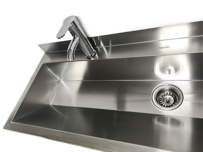 squid® S17L 1200 TROUGH Hand Wash SINK LEVER MIXER TAP Stainless Steel Wall Mounted Basin