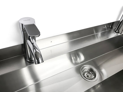 squid® S17L 1200 TROUGH Hand Wash SINK LEVER MIXER TAP Stainless Steel Wall Mounted Basin