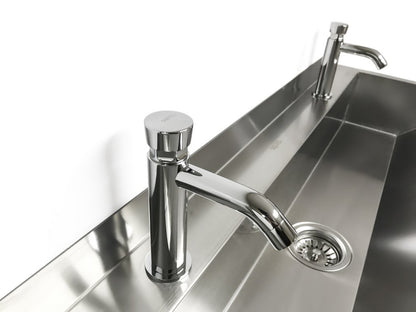 squid® S17P 1200 TROUGH Hand Wash SINK PUSH TAPS Stainless Steel Wall Mounted Basin