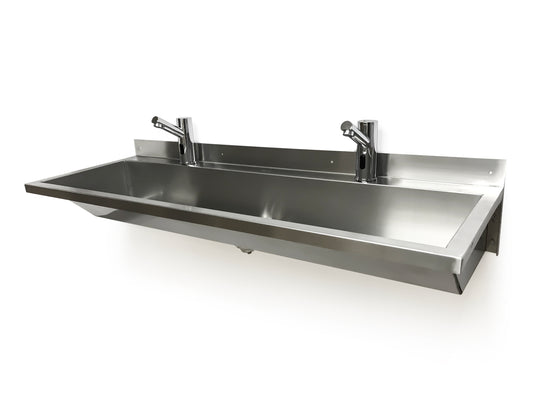 squid® S17S 1200 TROUGH Hand Wash SINK SENSOR AUTO MIXER TAP Stainless Steel Wall Mounted Basin